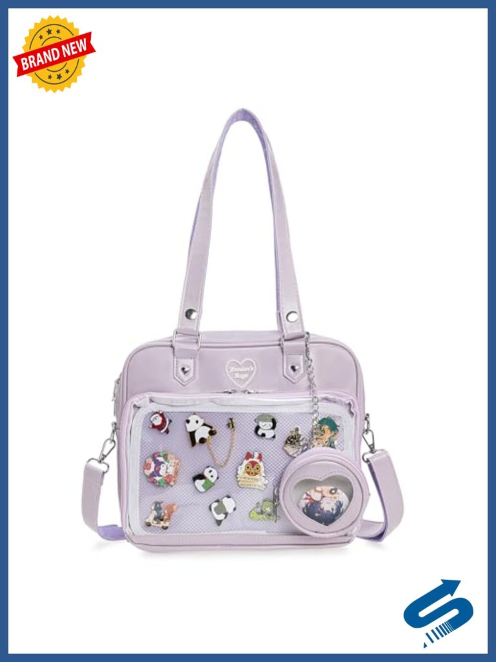 Square Ita Bag Crossbody Shoulder Backpack With Clear Display Window